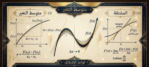 شرح درس متوسط التغير + قواعد الاشتقاق 